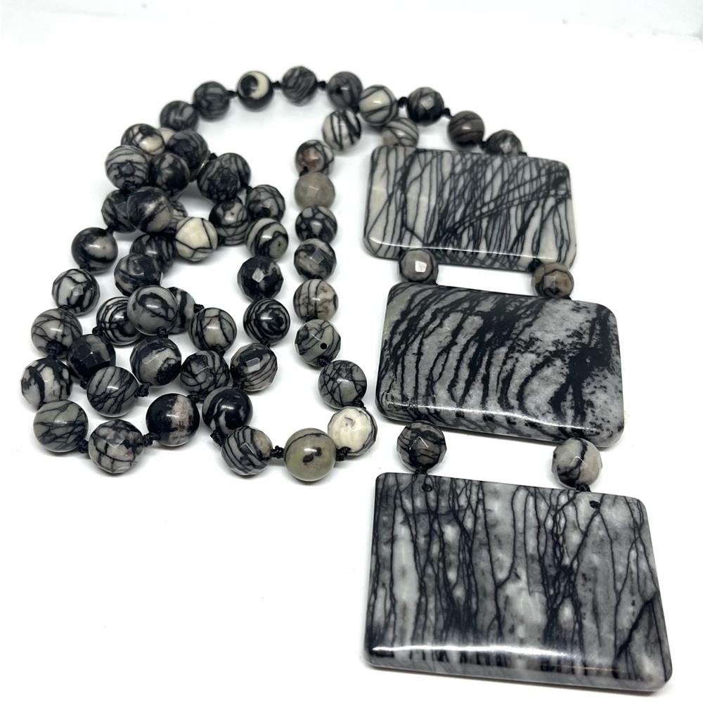 Picasso Jasper Stone & bead Necklace - Picture 2 of 2